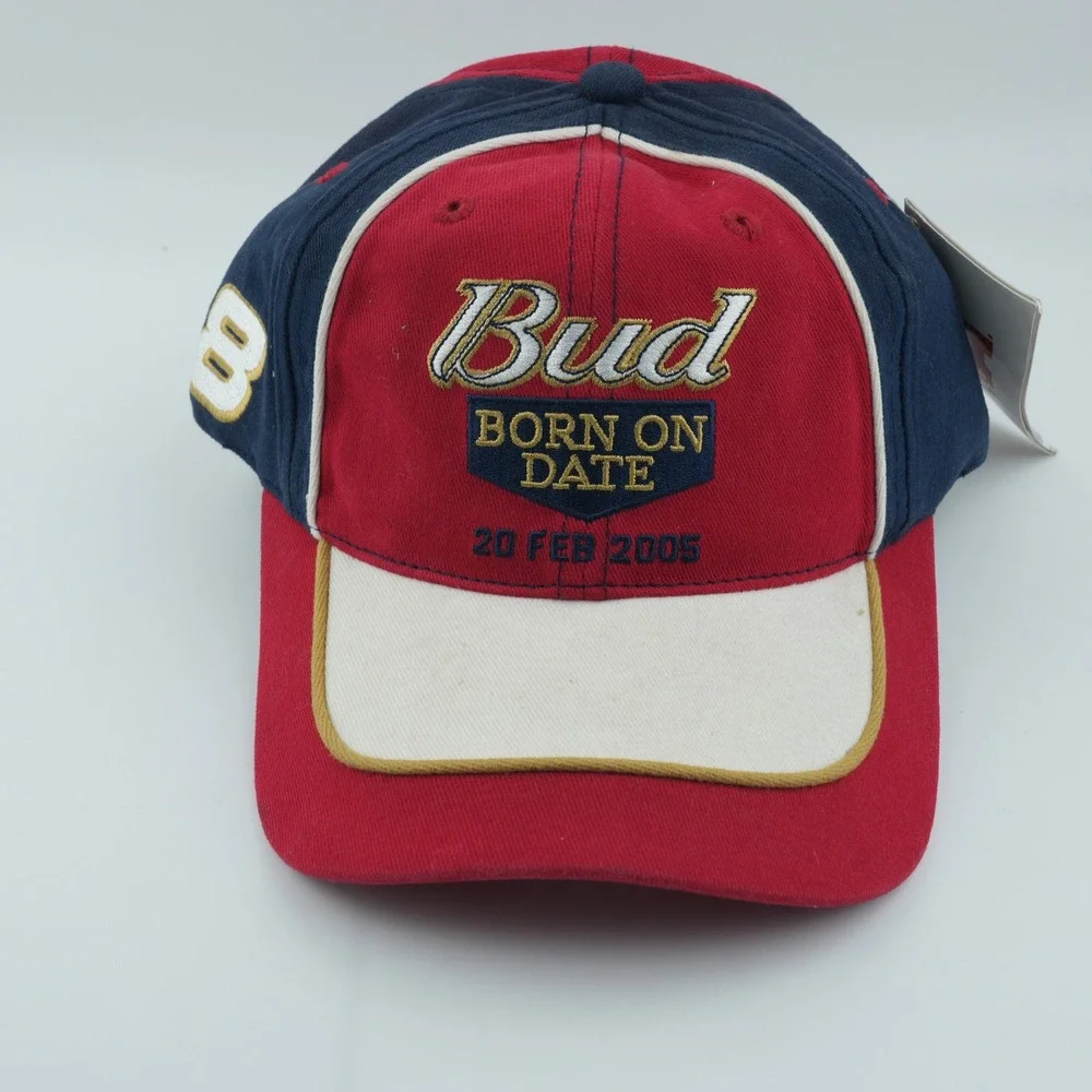 Chase Authentics Budweiser NASCAR‎ Dale Earnhardt Jr 8 Hat Red Navy OSFA Strap